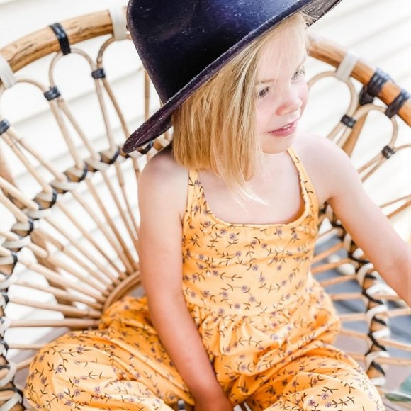 Girls Floral Yellow Romper - Picture 2 of 4